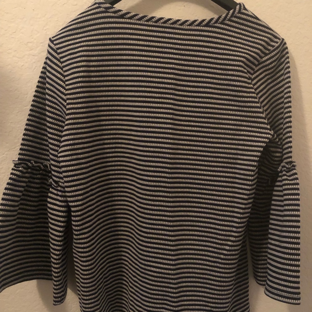 Full sleeve stripped top with frilled sleeves